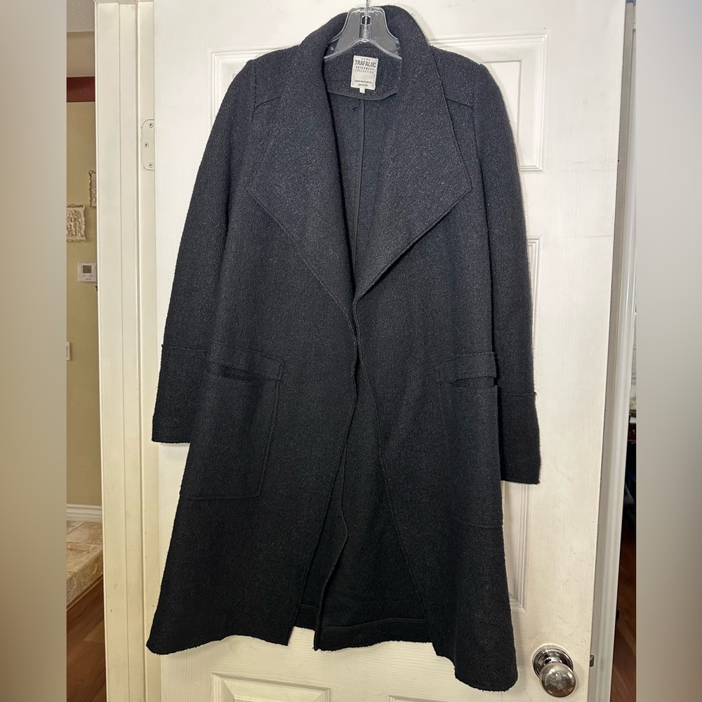 ZARA TRAFALUC Outerwear Collection Black Coat Size XS Pockets